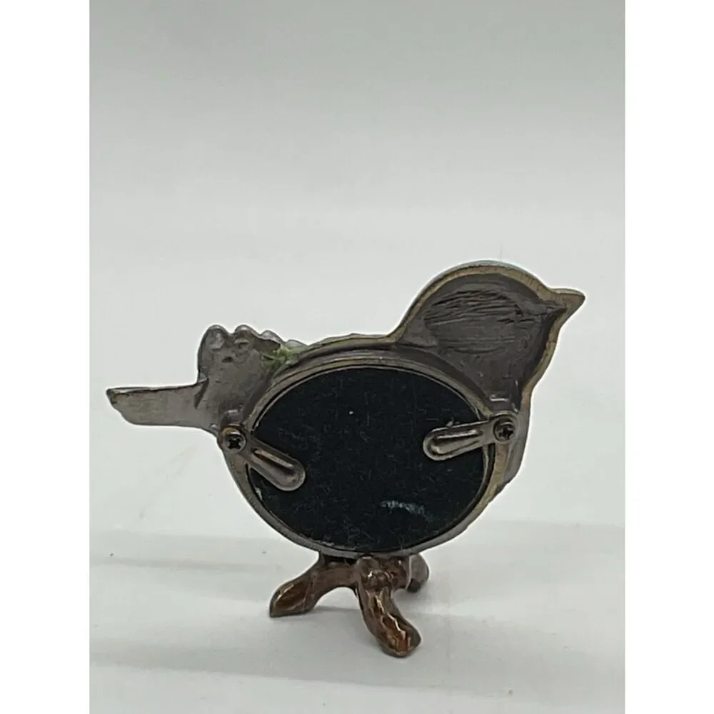 Decorative Blue Green Bird Pin Brooch - Enamel Accent